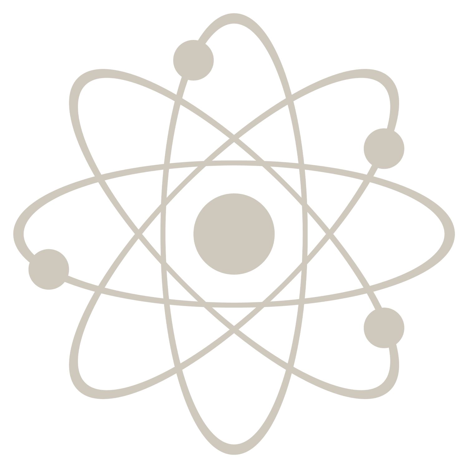 Science icon - atom with orbiting electrons